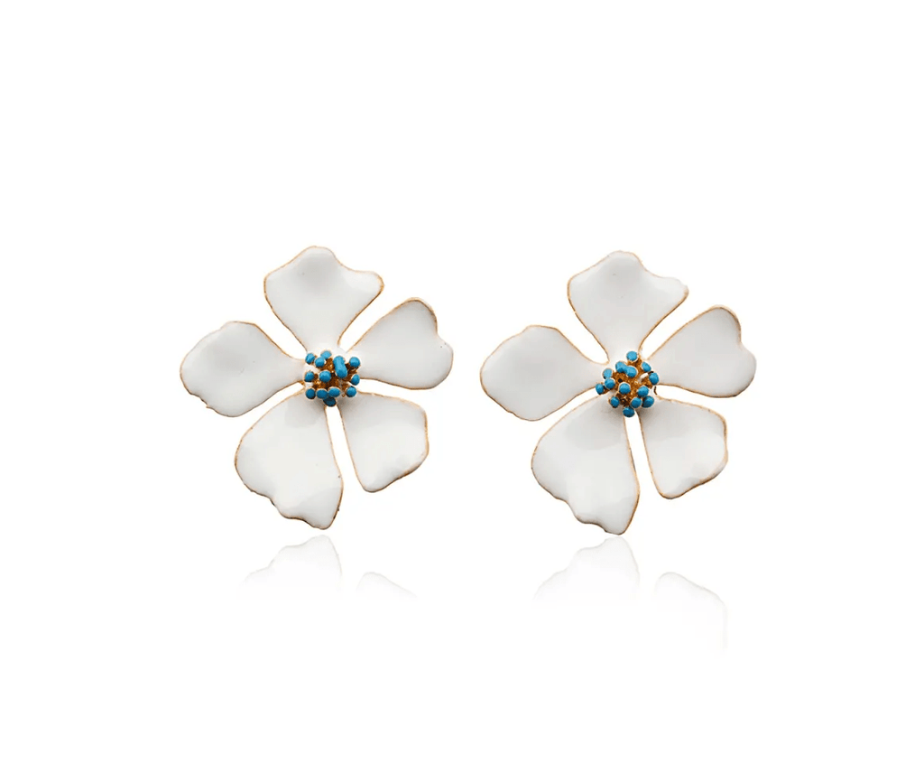 Milou Wild Rose Flower Earrings - White - Maison OrientMilou JewelryMaison OrientJewelry