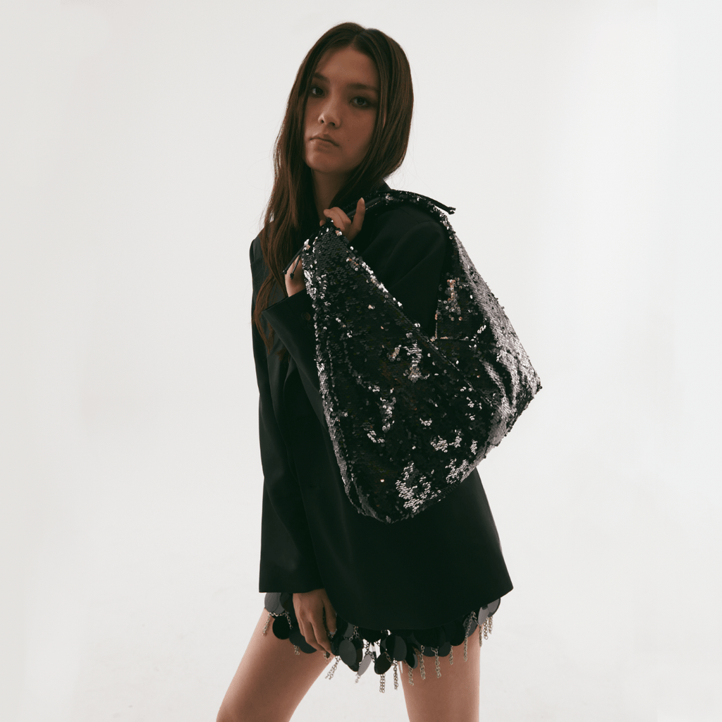 Mini Agnes In Black/ Silver Sequin - Maison OrientJIMBAMaison OrientShoulder Bags