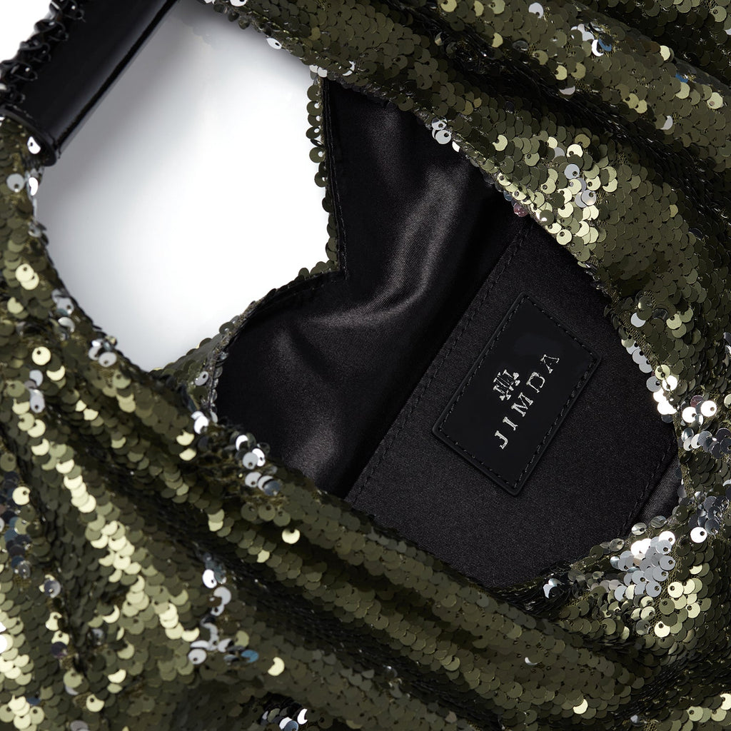 Mini Agnes In Khaki/ Silver Sequin - Maison OrientJIMBAMaison OrientShoulder Bags