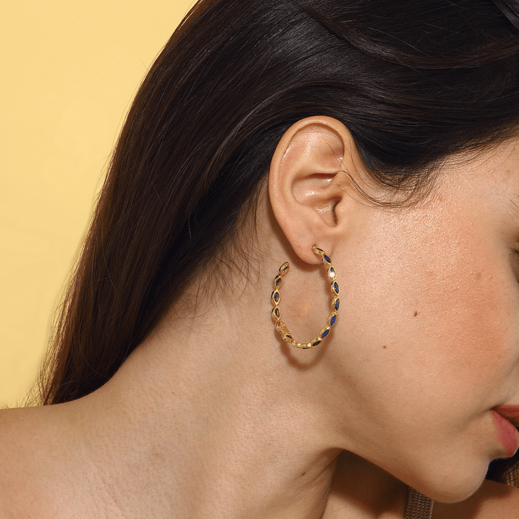 Nenet Hoop Earrings - Dark Blue - Maison OrientMaison SoulaMaison OrientEarrings