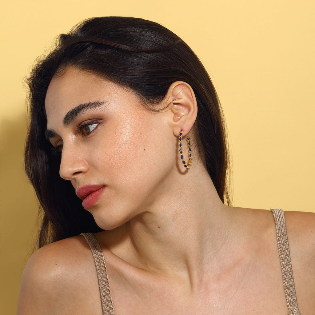 Nenet Hoop Earrings - Dark Blue - Maison OrientMaison SoulaMaison OrientEarrings
