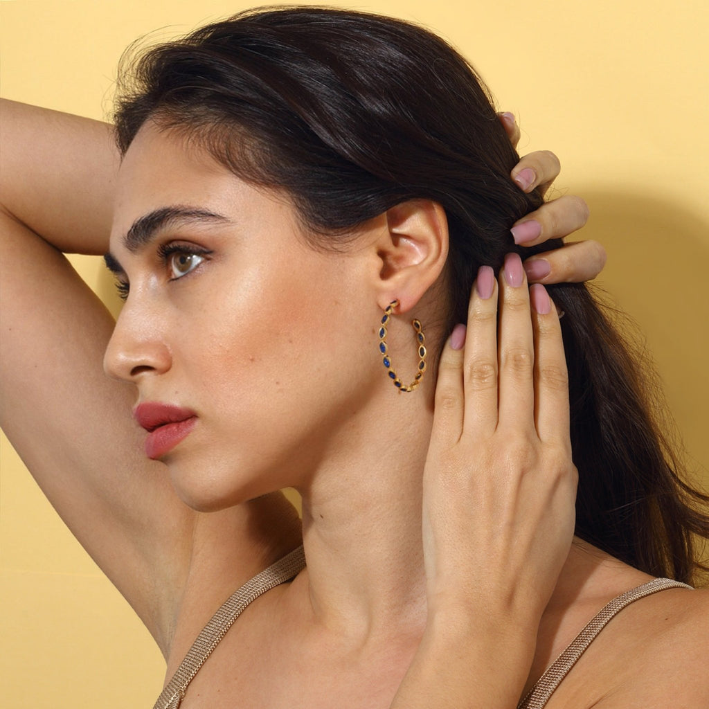 Nenet Hoop Earrings - Dark Blue - Maison OrientMaison SoulaMaison OrientEarrings