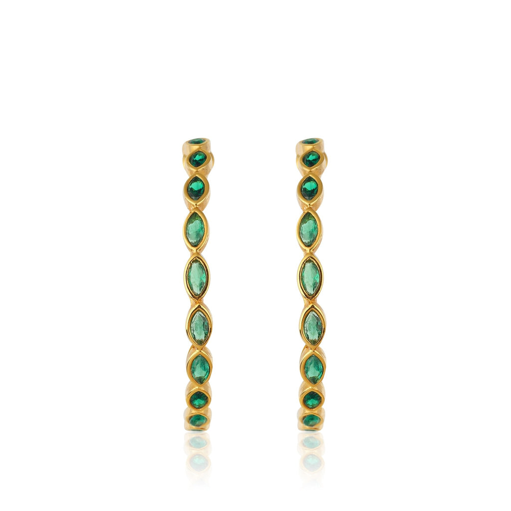 Nenet Hoop Earrings - Emerald Green - Maison OrientMaison SoulaMaison OrientEarrings
