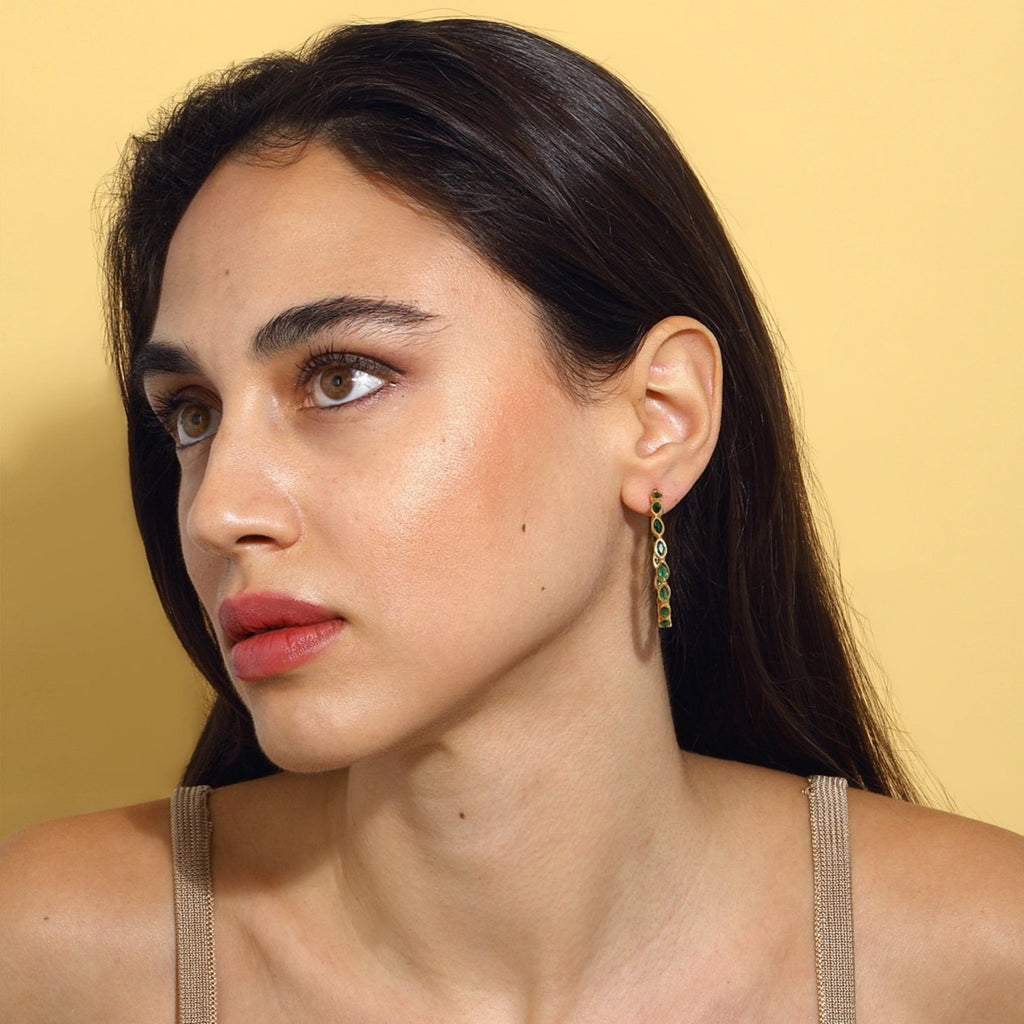 Nenet Hoop Earrings - Emerald Green - Maison OrientMaison SoulaMaison OrientEarrings