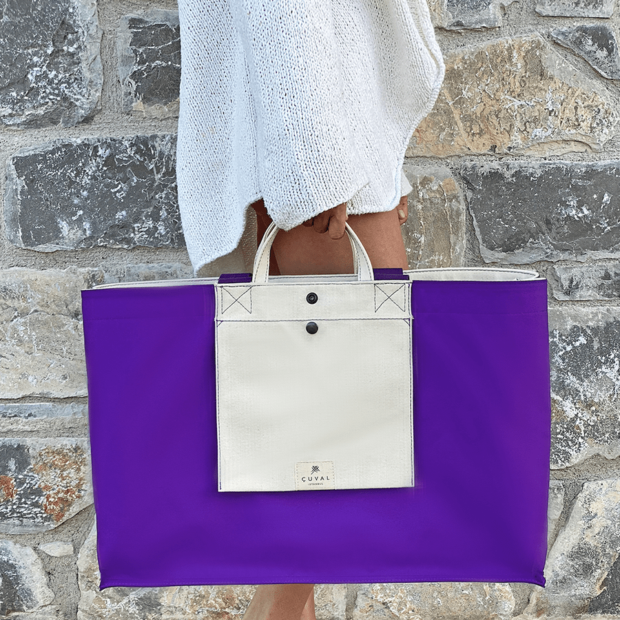 No. 206 Xxlarge Tote Violet (Reversible) - Maison OrientCuvalMaison OrientTote Bags