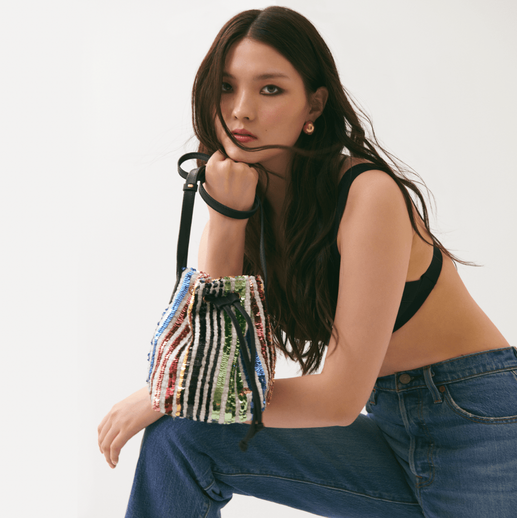 Noemie In Multicolor - Striped Sequin - Maison OrientJIMBAMaison OrientBucket Bags