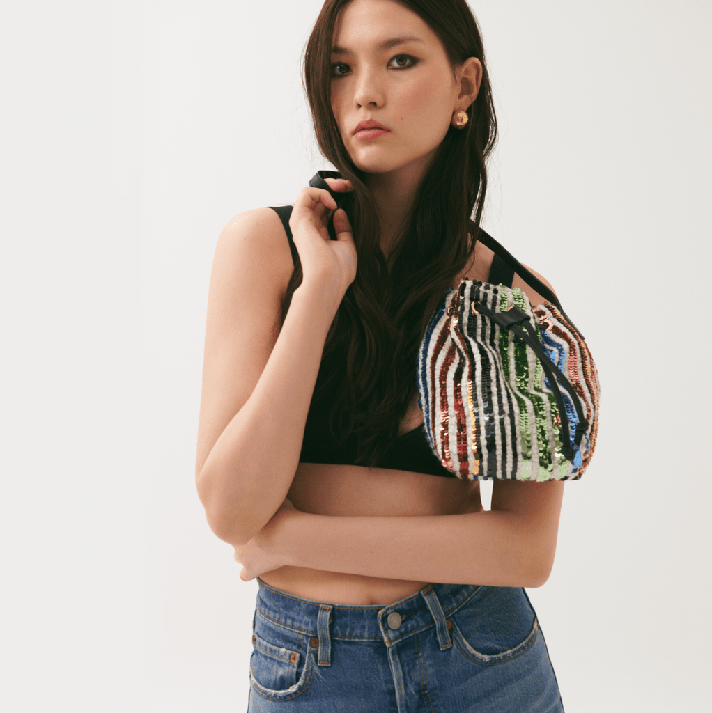 Noemie In Multicolor - Striped Sequin - Maison OrientJIMBAMaison OrientBucket Bags