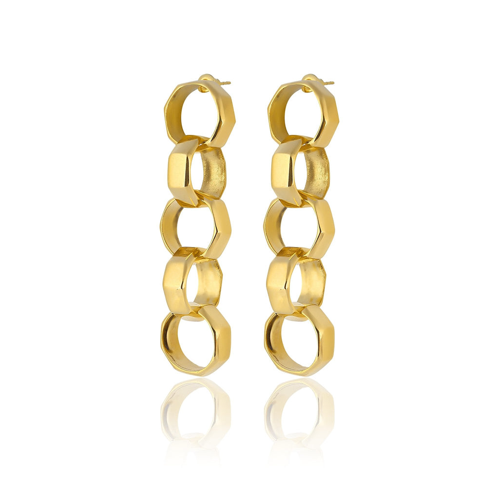 Octagon Chain Drop Earrings - Maison OrientMaison SoulaMaison OrientEarrings