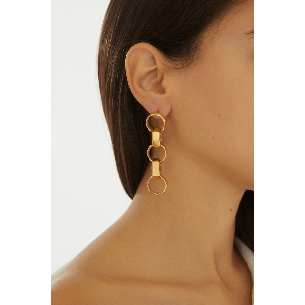 Octagon Chain Drop Earrings - Maison OrientMaison SoulaMaison OrientEarrings