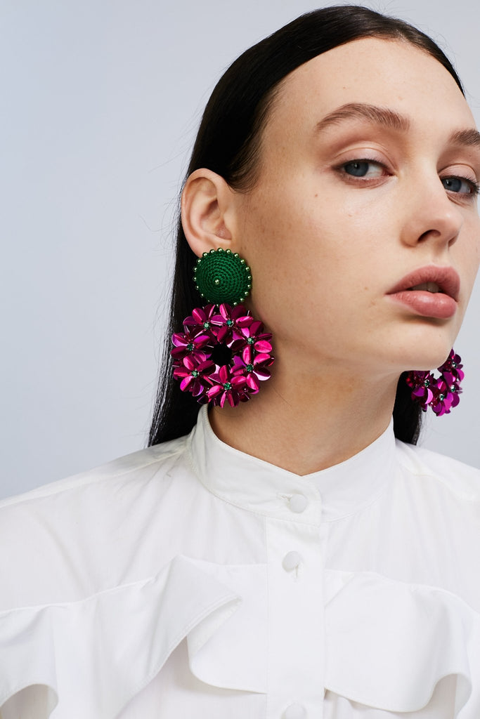 Petite Yasmine Hoops Fuchsia - Maison OrientPinar OzevlatMaison Orient