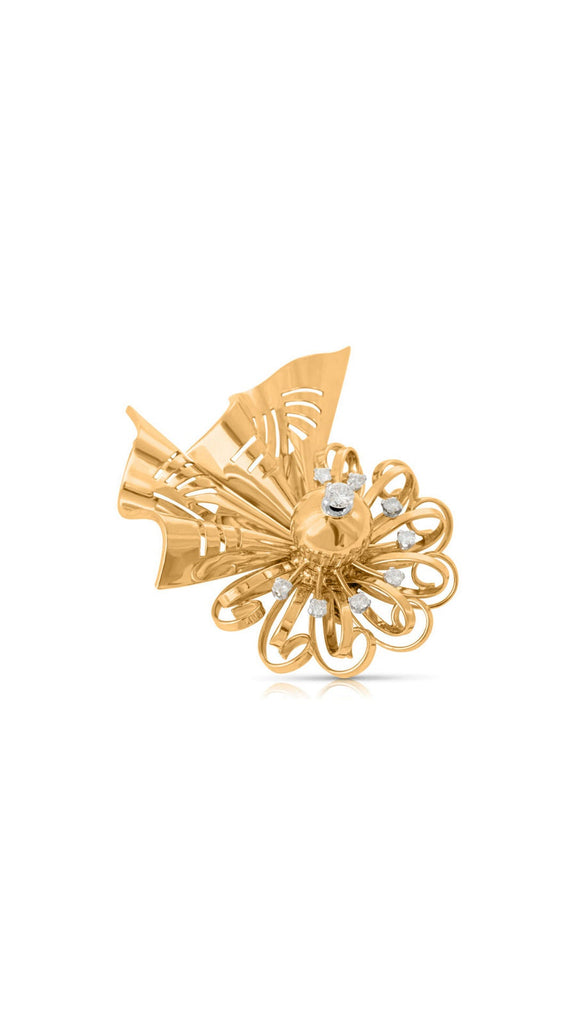 Retro Portuguese Diamond Double Clip Brooch - Maison OrientYazJewelsMaison OrientBrooches
