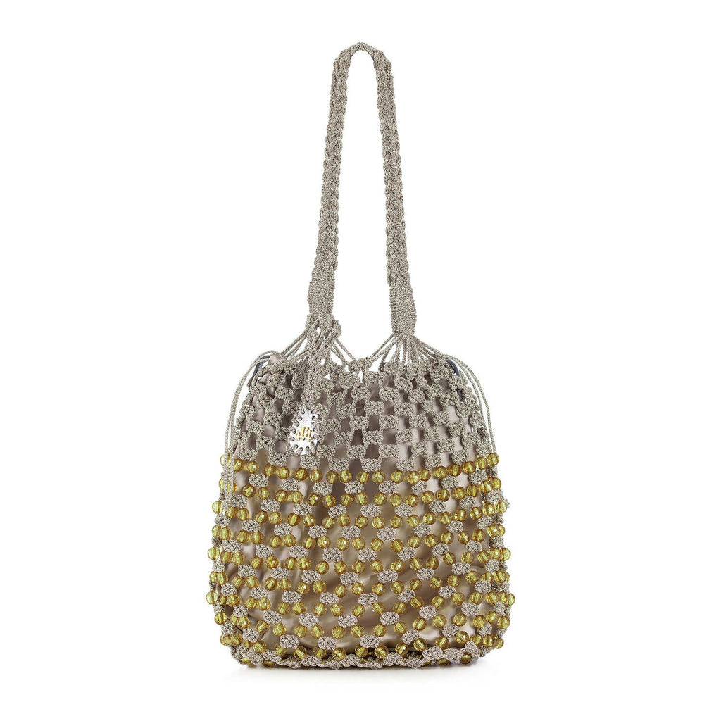 STELLA IN GOLD MACRAME BEADED BAG - Maison OrientJIMBAMaison OrientShoulder Bags