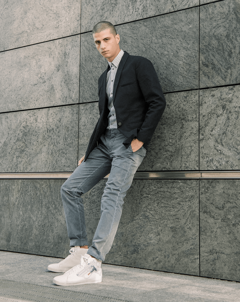 Tnp X James Rawson, Blue Semi - Auto High Top Sneaker - Maison OrientThe Nou ProjectMaison OrientSneakers