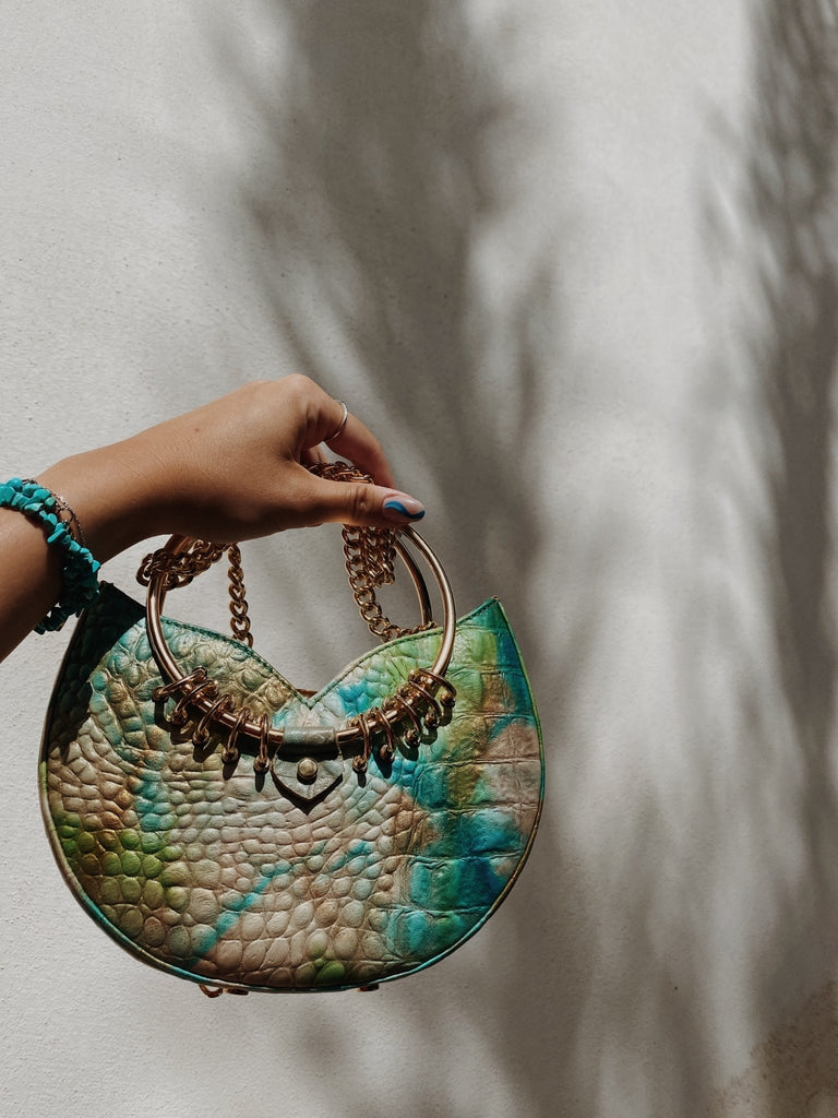 Turquoise Jari'Aa Metal Handle - Maison OrientAlielMaison OrientMini Bags