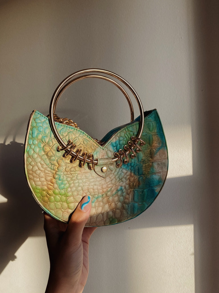 Turquoise Jari'Aa Metal Handle - Maison OrientAlielMaison OrientMini Bags
