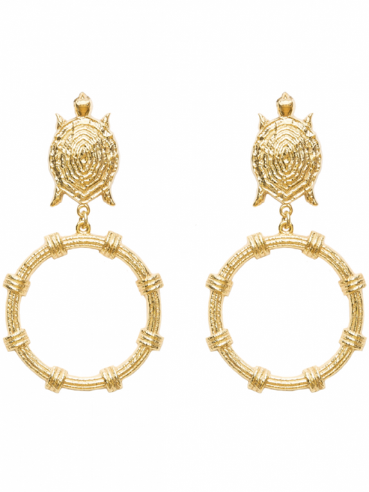 Turtle earring with circle | Maison Orient