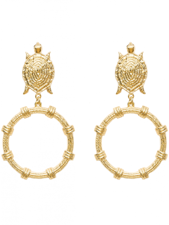 Turtle earring with circle | Maison Orient