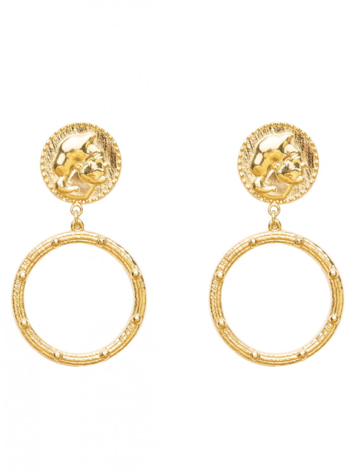 Coin earring with circle | Maison Orient